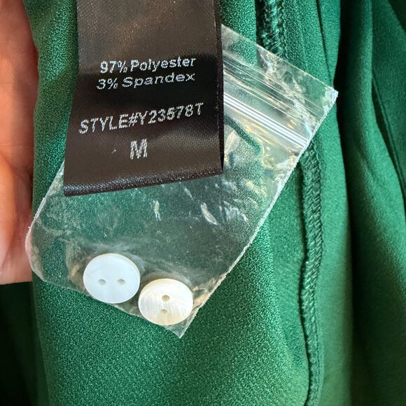 Tuckernuck Emerald Green Flounce Hem Shirt Dress Medium - Picture 5 of 6